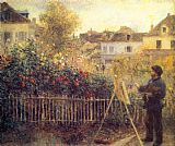 Monet Wall Art - Claude Monet Painting in his Garden at Argenteuil